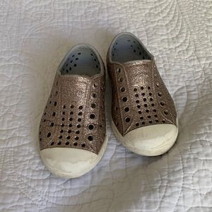 Natives rose gold sparkle sneakers